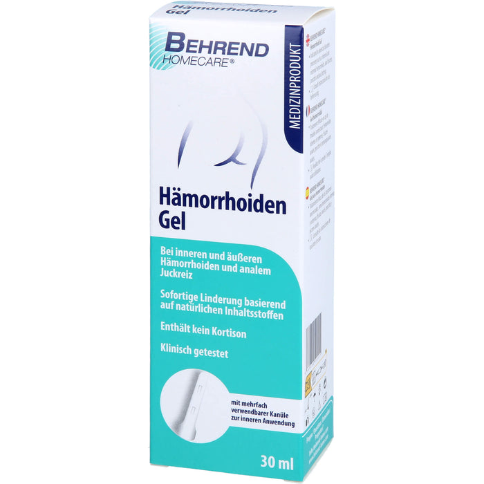 Behrend Hämorrhoiden Gel bei inneren & äußeren Hämorrhoiden, Analjucken, Analfissuren & Proktitis, 30 ml Gel