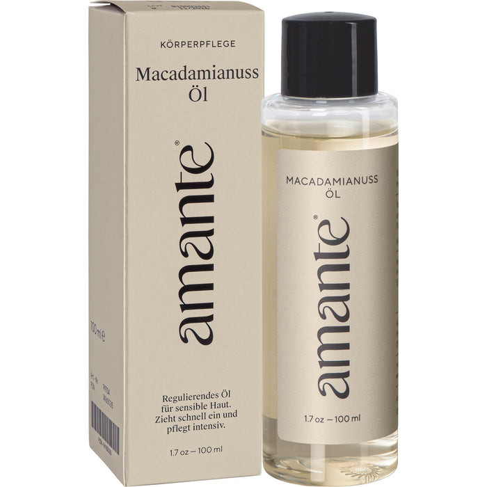 Macadamianussöl 100 % rein - Hautpflegeöl Amante, 100 ml OEL