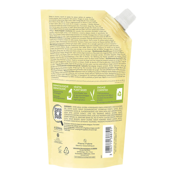 A-DERMA EXOMEGA CONTROL Duschöl Nachfüllpackung, 500 ml Shower Gel