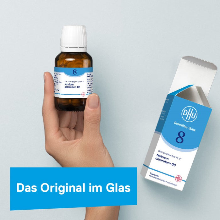 DHU Schüßler-Salz Nr. 8 Natrium chloratum D6 – Das Mineralsalz des Flüssigkeitshaushalts – das Original – umweltfreundlich im Arzneiglas, 900 St. Tabletten