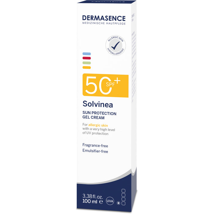 DERMASENCE Solvinea Sonnenschutz-Gelcreme LSF 50+ für allergische Haut, 100 ml Crème
