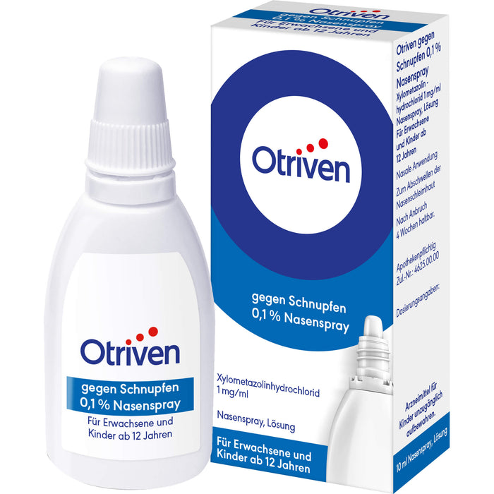 Otriven 0,1 % Nasenspray für Erwachsene bei Schnupfen, 10 ml Lösung