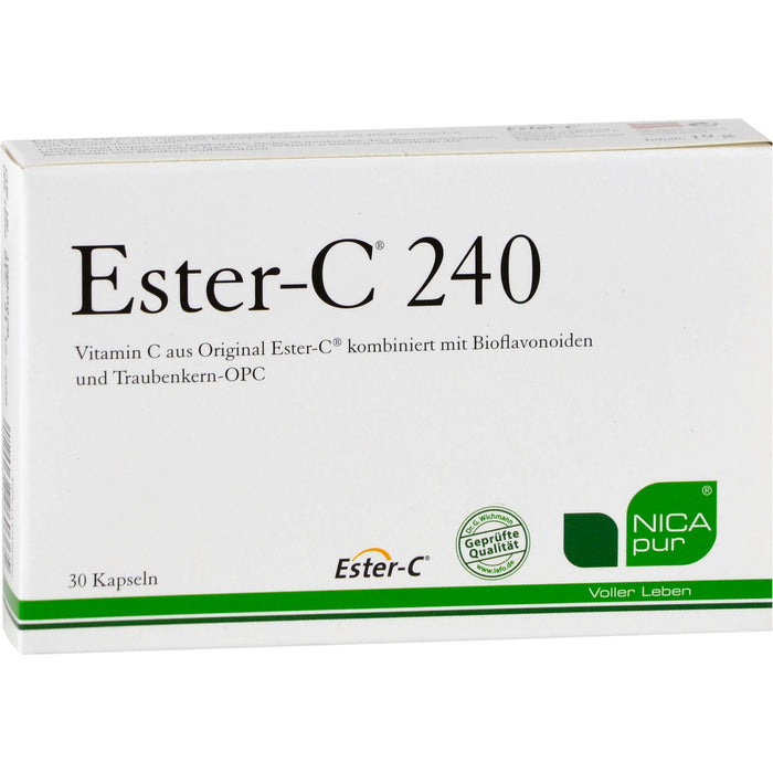 NICApur Ester-C 240 gepuffertes Premium Vitamin C Kapseln, 30 pc Capsules