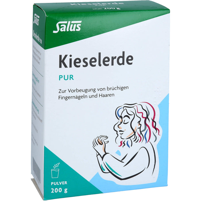 Salus Kieselerde pur Pulver zur Vorbeugung von brüchigen Fingernägeln und Haaren, 200 g Poudre