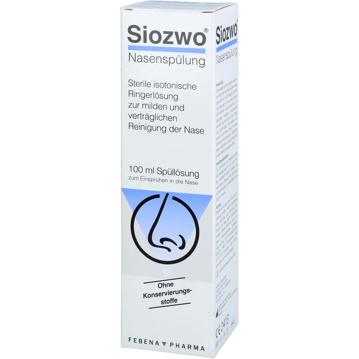 Siozwo  Nasenspülung, sterile isotonische Ringerlsg. (ohne Konservierungsstoffe), 100 ml Douche nasale