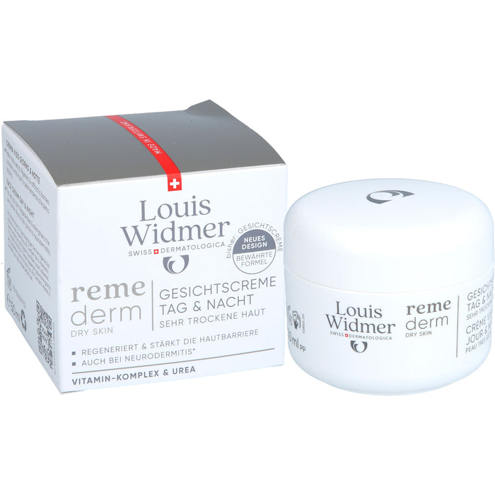 Louis Widmer remederm Gesichtscreme Tag und Nacht für sehr trockene Haut, 50 ml Creme