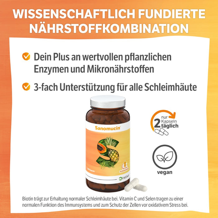 HELIXOR Sanomucin 3-fach Unterstützung für Schleimhäute, 180 pcs. Capsules