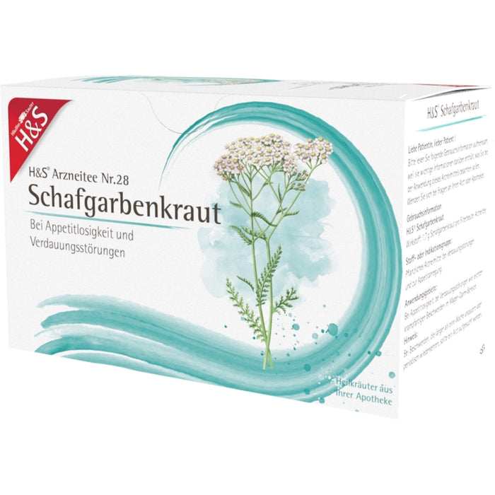 H&S Arzneitee Nr.28 Schafgarbenkraut bei Appetitlosigkeit und Verdauungsstörungen, 20 pc Sac filtrant