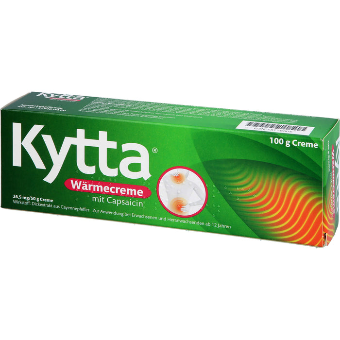 Kytta Wärmecreme mit Capsaicin gegen Muskelschmerzen & Verspannungen, 100 g Creme