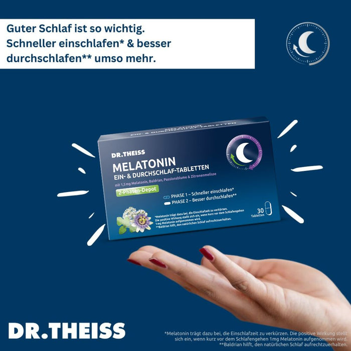 DR. THEISS Melatonin Ein- & Durchschlaf-Tabletten, 30 St., 30 pcs. Tablets