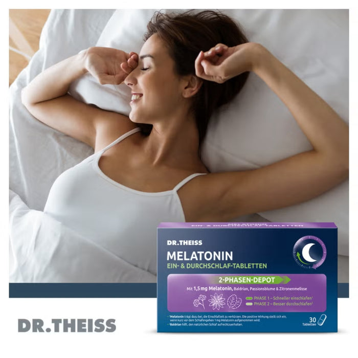 DR. THEISS Melatonin Ein- & Durchschlaf-Tabletten, 30 St., 30 pc Tablettes