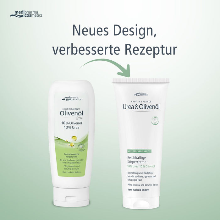 medipharma cosmetics Haut in Balance Urea & Olivenöl reichhaltige Körpercreme, 200 ml Creme