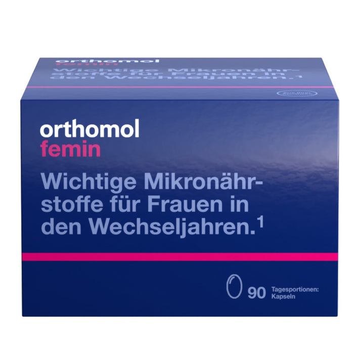 Orthomol Femin - Mikronährstoffe für Frauen in den Wechseljahren - mit Biotin, Selen, Zink, Nachtkerzenöl, Coenzym Q10, 90 St. Tagesportionen