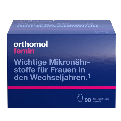 Orthomol Femin - Mikronährstoffe für Frauen in den Wechseljahren - mit Biotin, Selen, Zink, Nachtkerzenöl, Coenzym Q10, 90 St. Tagesportionen