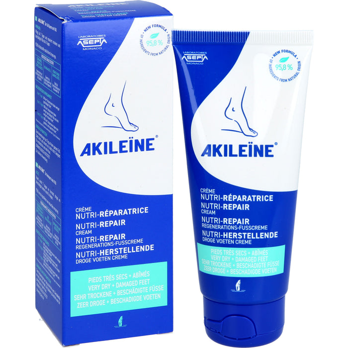 AKILEINE Nutri-Repair Regenerations-Fußcreme für sehr trockene Haut, 100 ml Crème