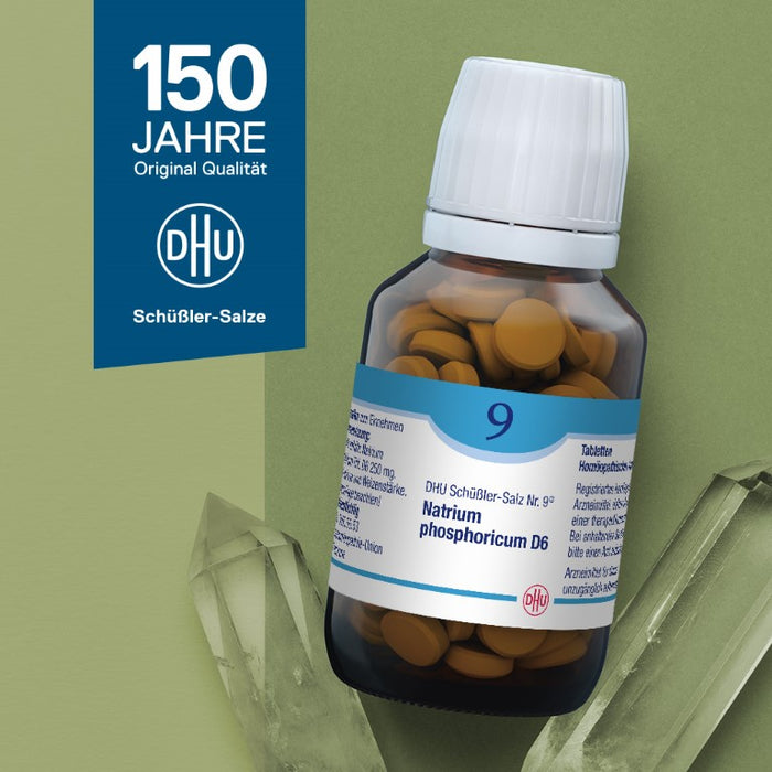 DHU Schüßler-Salz Nr. 9 Natrium phosphoricum D6 – Das Mineralsalz des Stoffwechsels – das Original – umweltfreundlich im Arzneiglas, 900 pc Tablettes