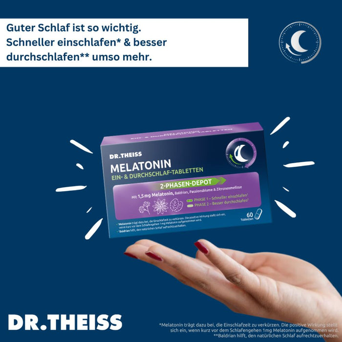 DR. THEISS Melatonin Ein-& Durchschlaf-Tabletten, 60 pcs. Tablets