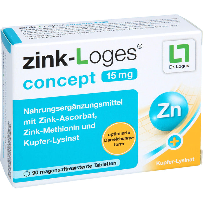 Zink-Loges concept 15 mg Tabletten, 90 pc Tablettes