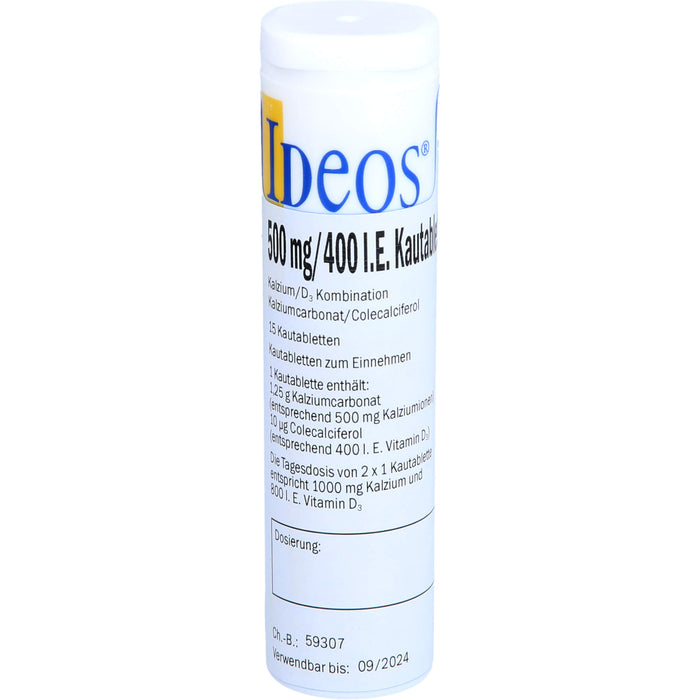 Ideos 500 mg / 400 I.E. Emra Kautabletten, 30 pc Tablettes