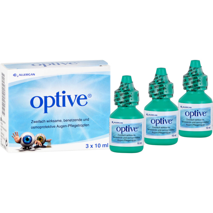 Optive zweifach wirksame, benetzende und osmoprotektive Augen-Pflegetropfen, 30 ml Solution