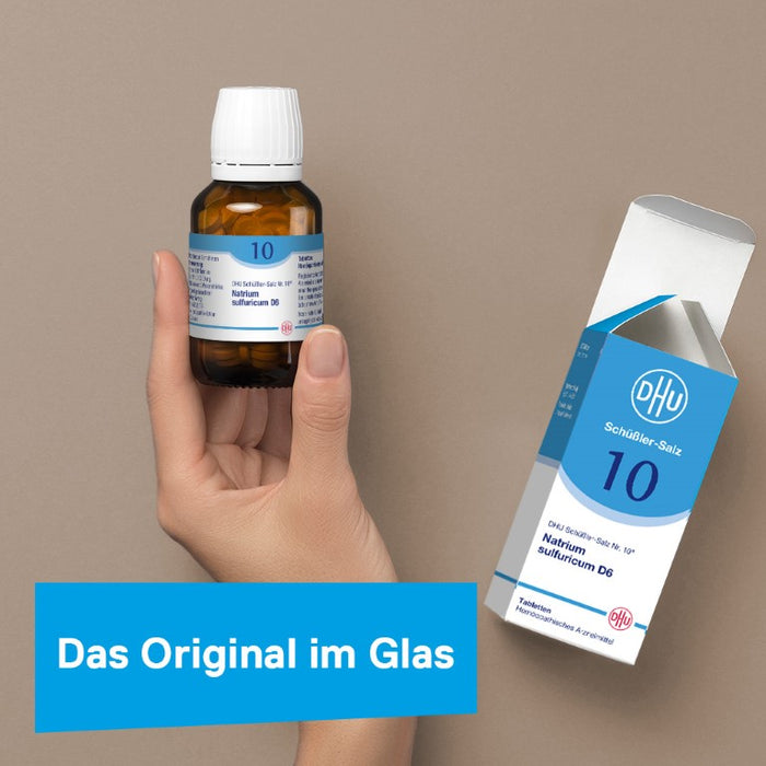 DHU Schüßler-Salz Nr. 10 Natrium sulfuricum D6 – Das Mineralsalz der inneren Reinigung – das Original – umweltfreundlich im Arzneiglas, 80 pc Tablettes