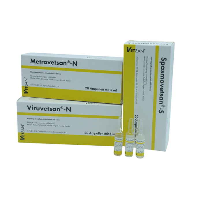 Metrovetsan-N flüssige Verdünnung zur Injektion für Pferde, Rinder, Schweine, Schafe, Ziegen, Katzen und Hunde, 20 pc Ampoules