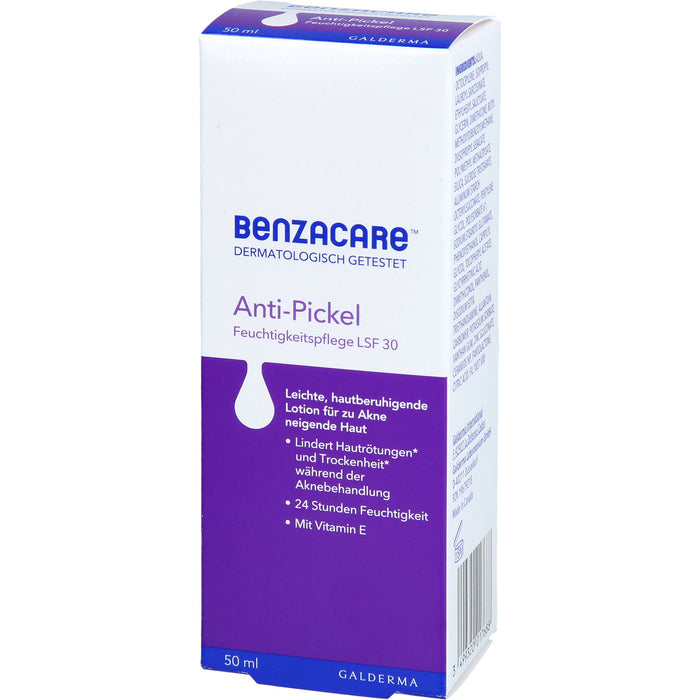 BENZACARE Anti-Pickel Feuchtigkeitspflege LSF 30, 50 ml Crème
