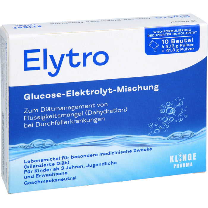Elytro Glucose-Elektrolyt-Mischung bei Durchfallerkrankungen geschmacksneutral, 10 pcs. Sachets