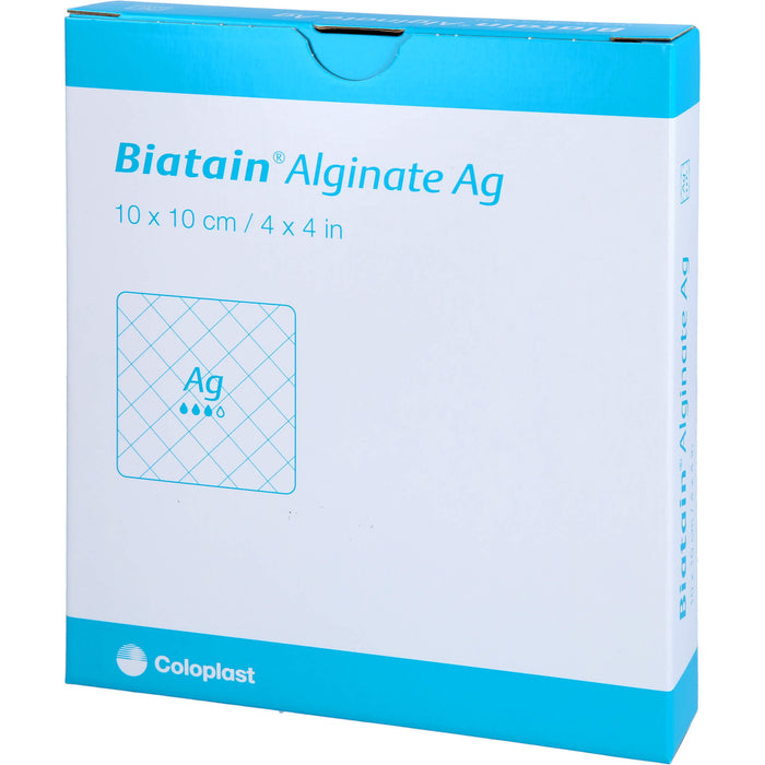 Biatain Alginate Ag Kompressen 10x10cm mit Silber, 10 St VER