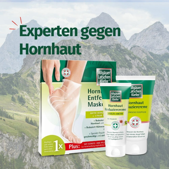 Allgäuer Latschenkiefer Hornhaut Entferner Maske Plus Aktiv-Konzentrat + 1 Paar Socken, 1 pcs. Combipack