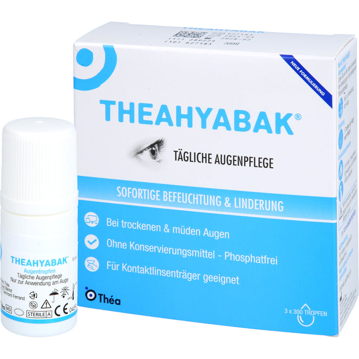 TheaHyabak Augentropfen zur täglichen Pflege bei trockenen Augen, 30 ml Lösung