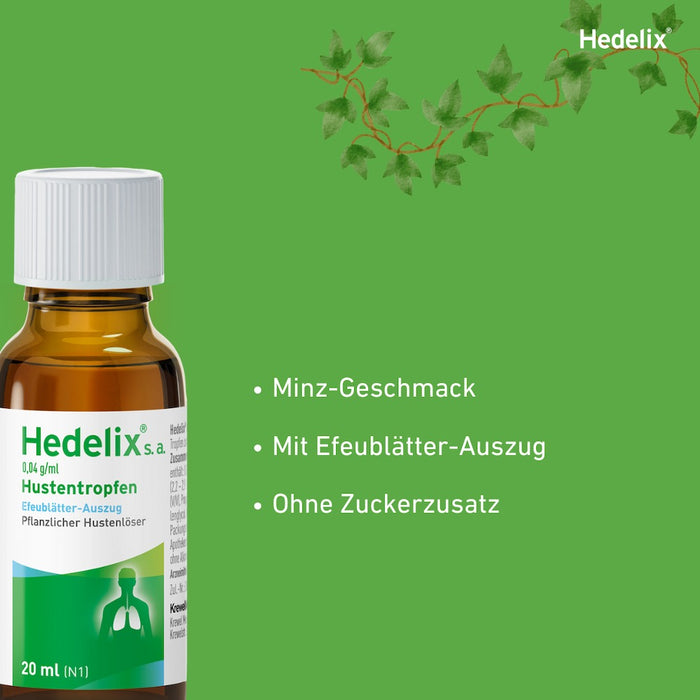 Hedelix s.a. Hustentropfen – konzentrierte Pflanzenpower für kraftvolle Hustenlinderung, 50 ml Lösung