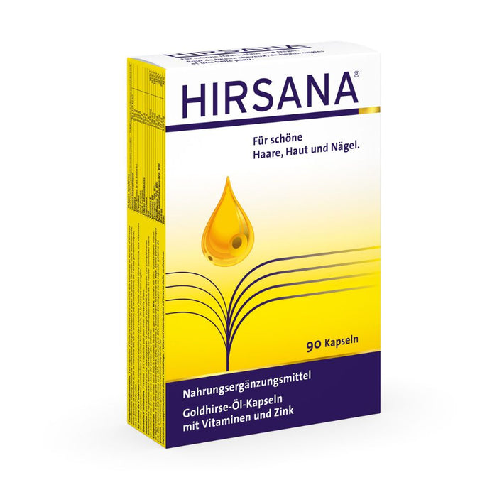 HIRSANA Goldhirse-Öl-Kapseln für schöne Haare, Haut und Nägel, 90 pcs. Capsules