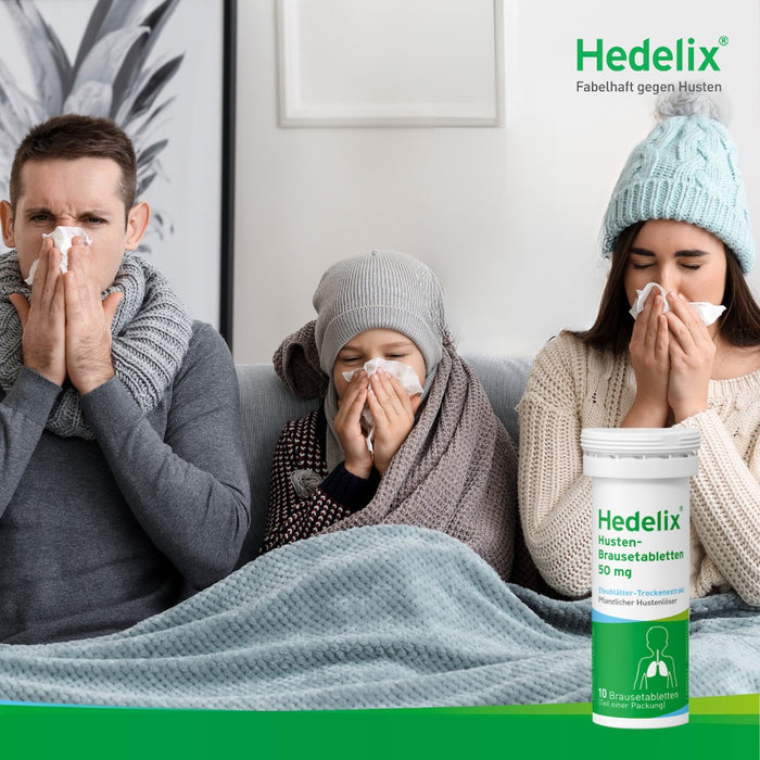 Hedelix Husten-Brausetabletten, 50 mg, 20 pc Tablettes