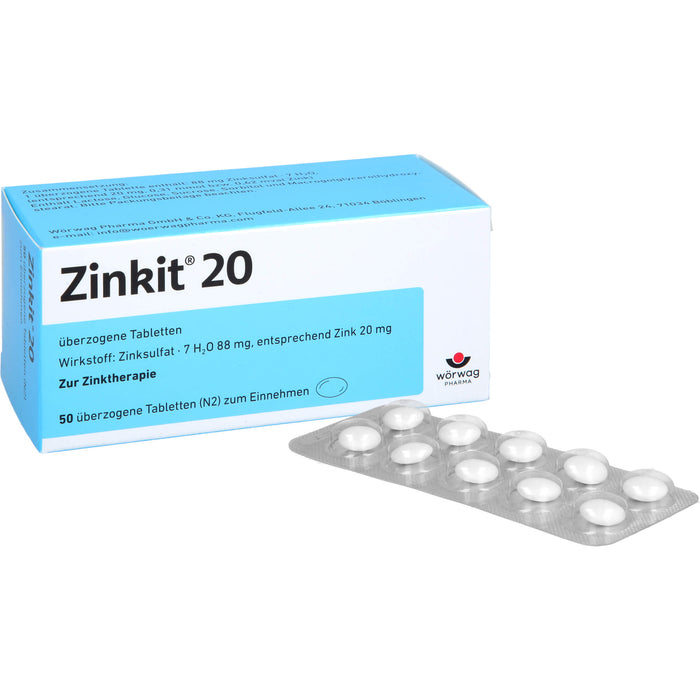 Zinkit 20 überzogene Tabletten zur Zinktherapie, 50 pcs. Tablets
