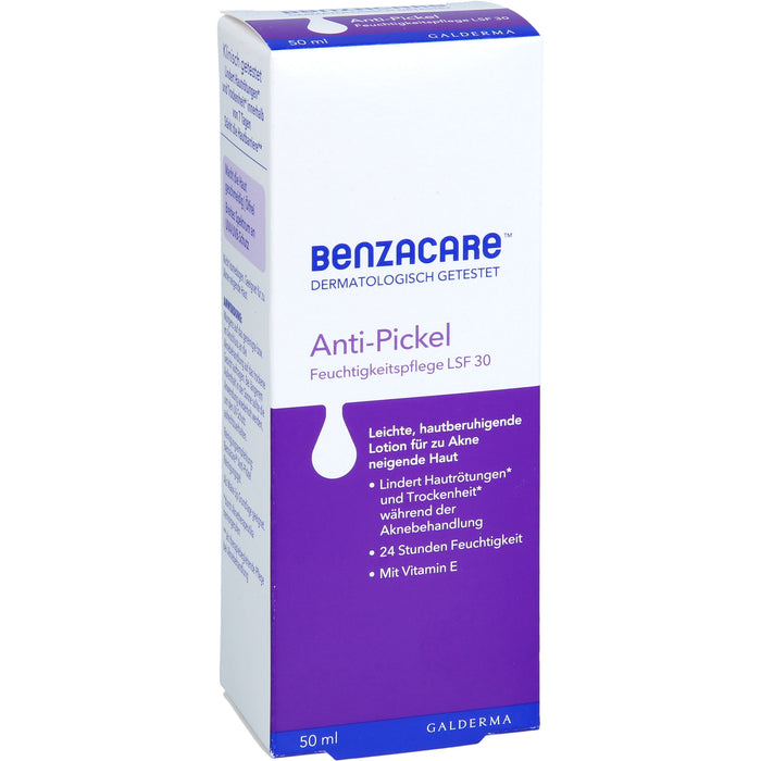 BENZACARE Anti-Pickel Feuchtigkeitspflege LSF 30, 50 ml Crème
