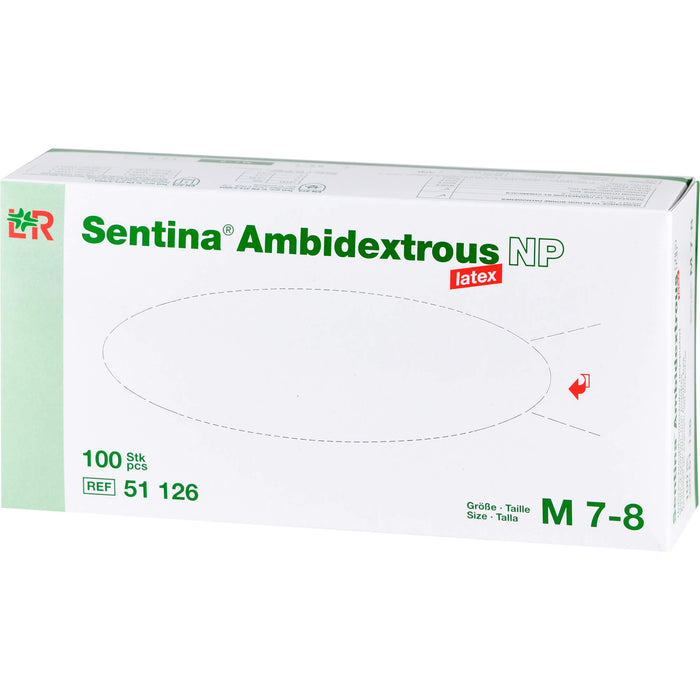 Sentina Ambidextrous Latex Gr. M unsteril Untersuchungshandschuhe, 100 pc Gants