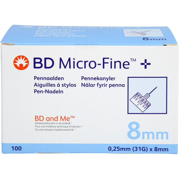 BD MICRO-FINE+ Pen-Nadeln 0,25 x 8 mm 31G, 100 St. Kanülen