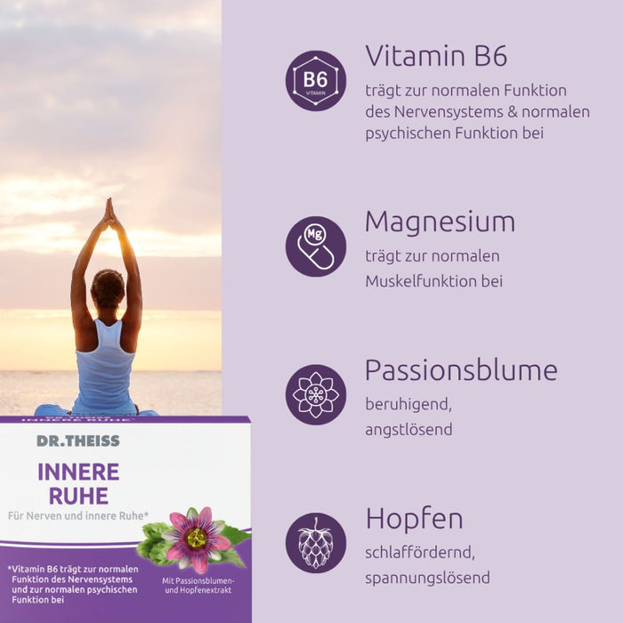 DR.THEISS Innere Ruhe Tabletten trägt zur normalen Funktion des Nervensystems bei, 30 St. Tabletten