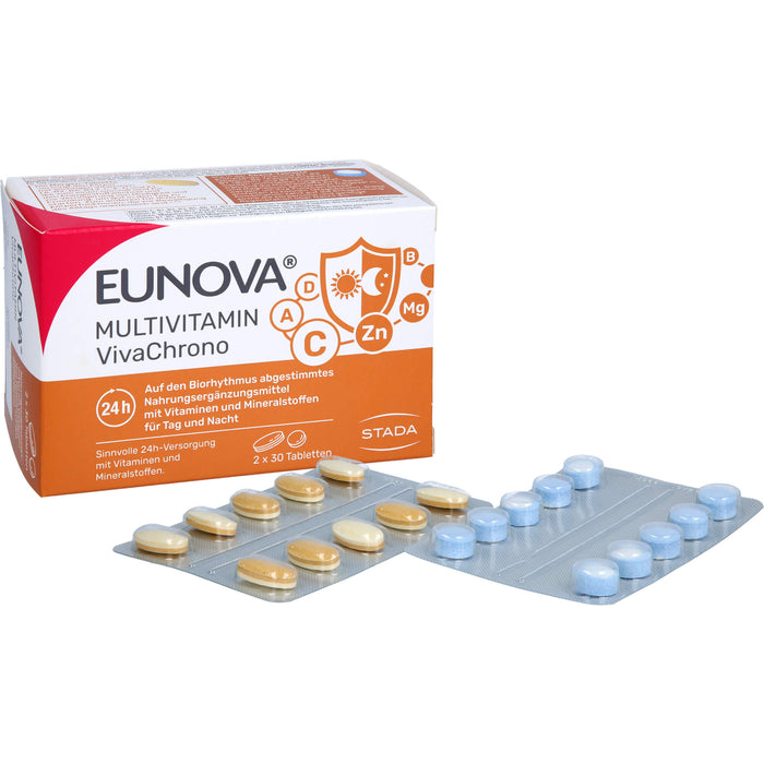 EUNOVA Multivitamin VivaChrono Tabletten für Tag und Nacht, 60 St. Tabletten