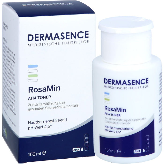 DERMASENCE RosaMin AHA Toner zur Unterstützung des gesunden Säureschutzmantels, 160 ml Lösung