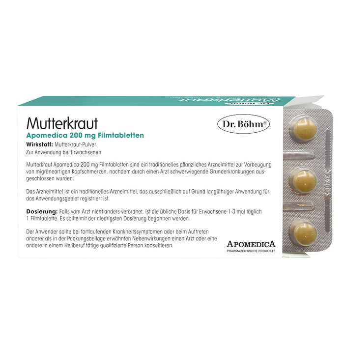 Dr. Böhm Mutterkraut Apomedica 200 mg, 60 pcs. Tablets
