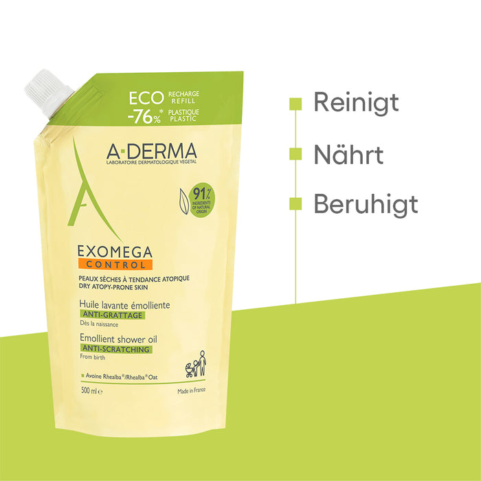 A-DERMA EXOMEGA CONTROL Duschöl Nachfüllpackung, 500 ml Shower Gel
