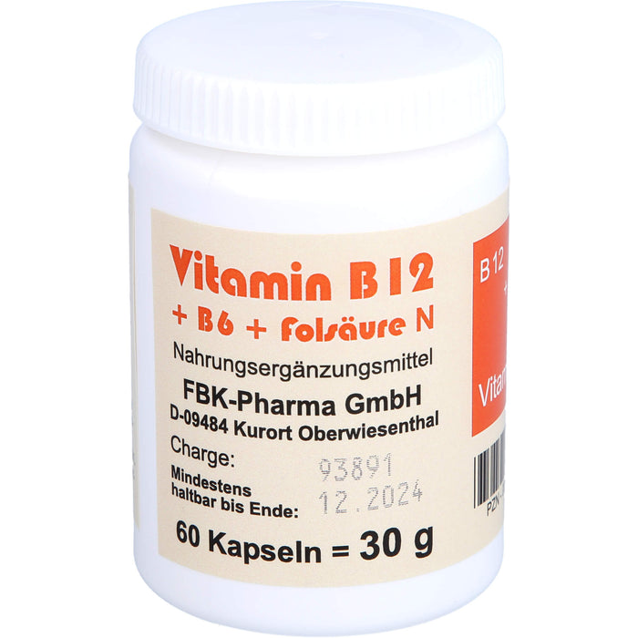 Bioxera Vitamin B12 + B6 + Folsäure N Kapseln, 60 pcs. Capsules
