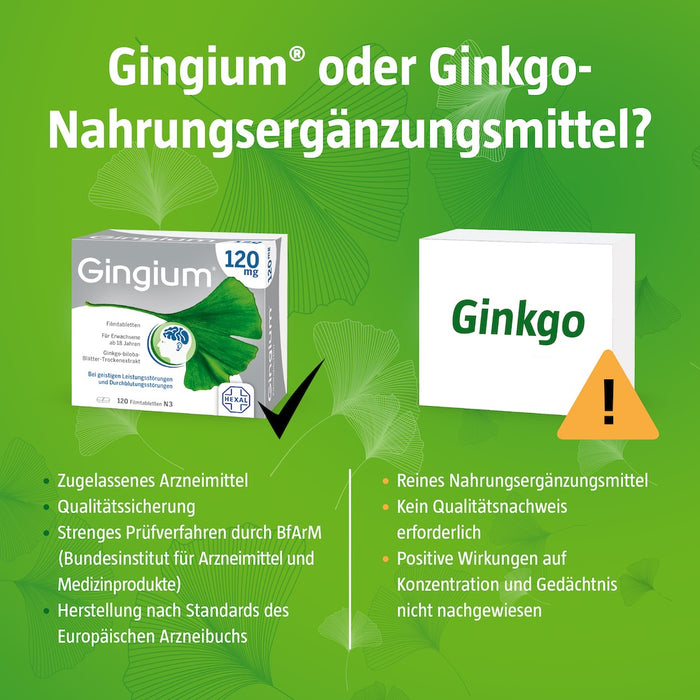 Gingium 120 mg Filmtabletten, 120 pc Tablettes