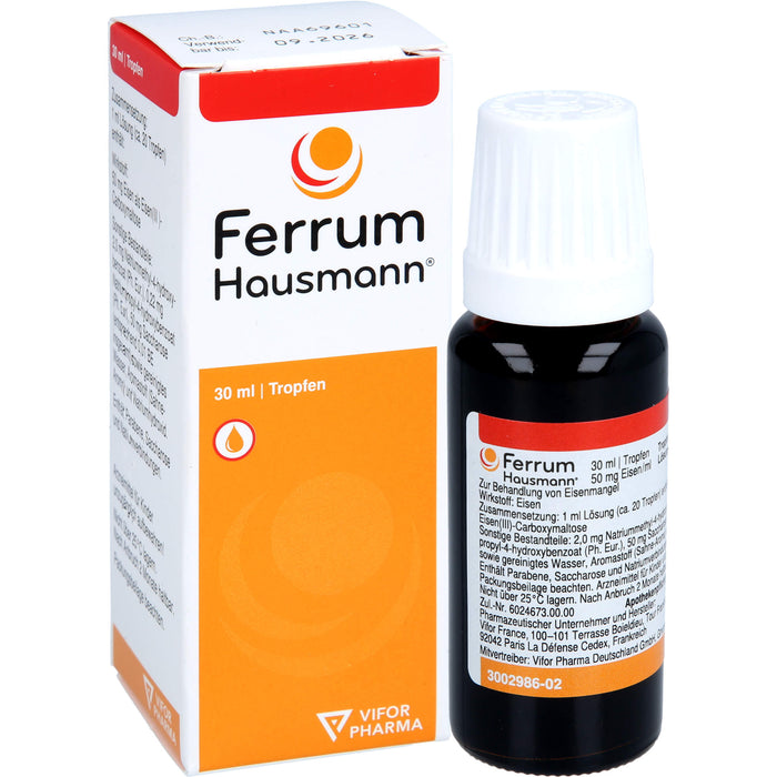 Ferrum Hausmann Tropfen zur Behandlung von Eisenmangel, 30 ml Solution