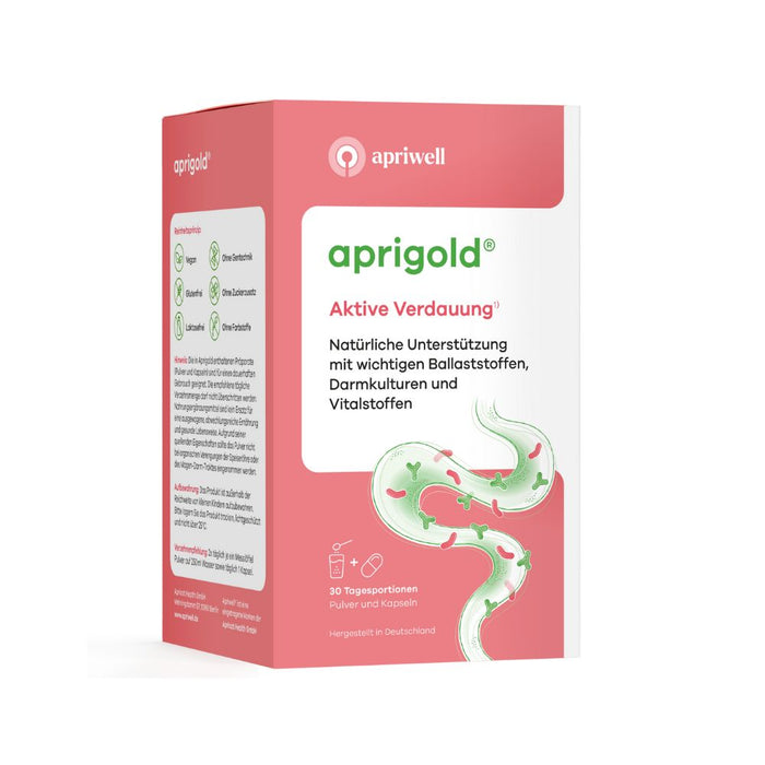 Apriwell Aprigold Pulver und Kapseln aktive Verdauung, 30 pcs. Portions
