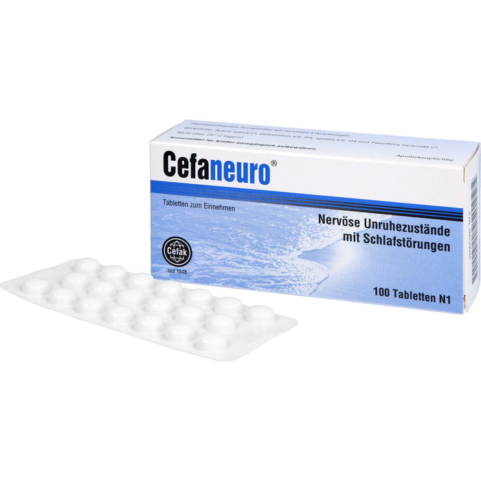 Cefaneuro Tabletten bei nervösen Unruhezuständen mit Schlafstörungen, 100 pc Tablettes