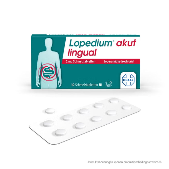 Lopedium akut lingual 2 mg Schmelztabletten, 10 pc Tablettes