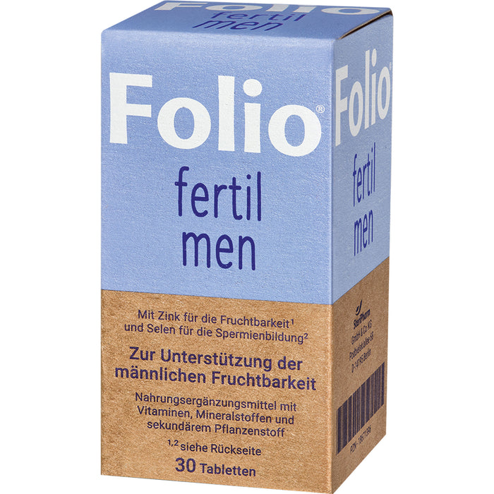 Folio fertil men Tabletten zur Unterstützung der männlichen Fruchtbarkeit, 30 pcs. Tablets